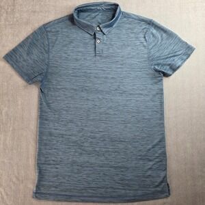 BKE Polo Shirt Mens Large Blue Excellent Space Dye Performance Stretch Golf